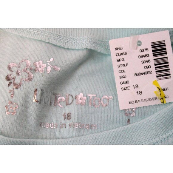 Y2K Limited Too Light Teal T-Shirt sz 18 Jr Pre-Teen Retro Empire Waist Bow NEW - Picture 5 of 5